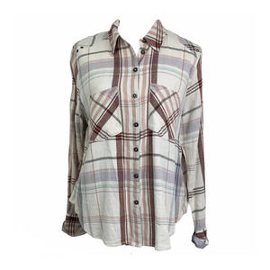 Free People Cotton Linen Western Style Shirt